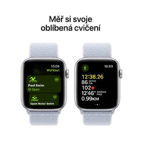 Chytré hodinky Apple GPS + Cellular 40mm pouzdro ze stříbrného hliníku - oblačně modrý provlékací sportovní řemínek 
