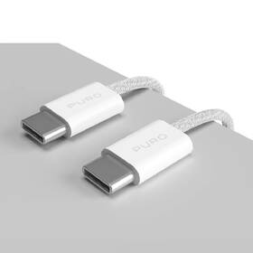 Kabel Puro Fabrik FABK4 USB-C/USB-C, 60 W, 1,5 m bílá barva
