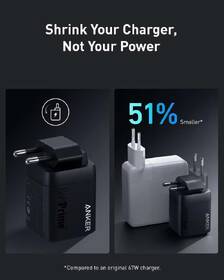 Nabíječka do sítě Anker 2x USB-C, 1x USB-A, 67 W, GaN černá barva
