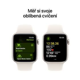 Chytré hodinky Apple GPS + Cellular 40mm pouzdro z hvězdně bílého hliníku - hvězdně bílý sportovní řemínek - M/L 
