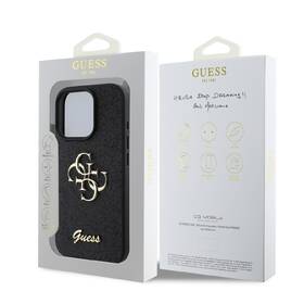 Kryt na mobil Guess Fixed Glitter 4G Metal Logo na Apple iPhone 16 Pro Max černá barva
