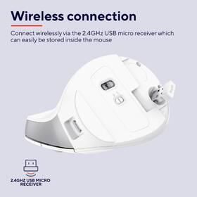 Myš Trust Bayo II Ergonomic Wireless bílá barva
