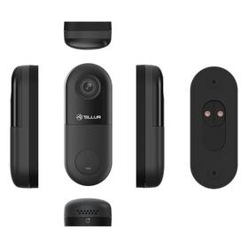 Videozvonek Tellur Video DoorBell WiFi, 1080P, PIR černá barva
