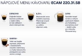 Espresso De'Longhi ECAM 220.31.SB černá barva
