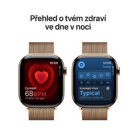 Chytré hodinky Apple GPS + Cellular 46mm pouzdro ze zlatého titanu - zlatý milánský tah - S/M 
