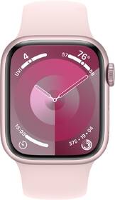 Chytré hodinky Apple GPS + Cellular 41mm pouzdro z růžového hliníku - světle růžový sportovní řemínek - S/M 
