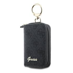 Klíčenka Guess PU 4G Script Logo černá barva
