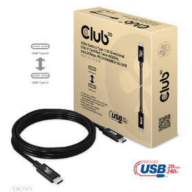 Kabel Club3D USB-C, 2m černá barva
