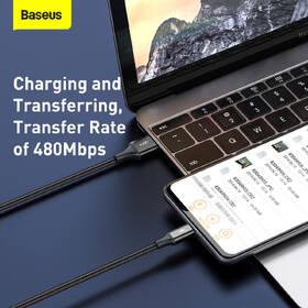 Kabel Baseus Rapid Series 3v1, USB/Micro USB, Lightning, USB-C, 1,2m černá barva
