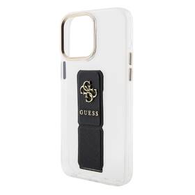 Kryt na mobil Guess Grip Stand 4G Metal Logo na Apple iPhone 15 Pro černá barva
