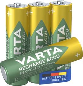 Baterie nabíjecí Varta Recharge Accu Recycled, AA,Ni-Mh, 2100mAh, 4ks 
