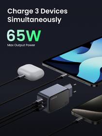 Nabíječka do sítě UGREEN Nexode S 65W 2xUSB-C, 1xUSB-A, GaN šedá barva
