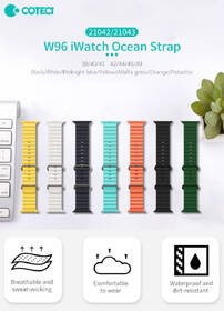 Řemínek COTECi Ocean Strap na Apple Watch 42/44/ 45/49mm modrá barva
