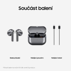 Sluchátka Samsung Galaxy Buds3 stříbrná barva
