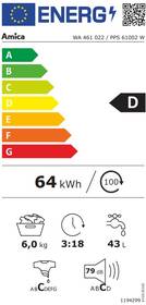 Pračka Amica PPS 61002 W bílá barva

