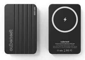 Powerbank CubeNest S1B1 Aluminum, MagSafe 5000mAh černá barva
