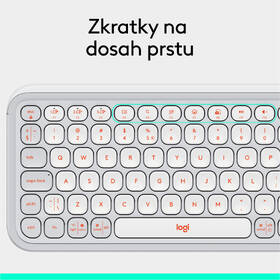 Klávesnice Logitech POP ICON, US layout bílá barva
