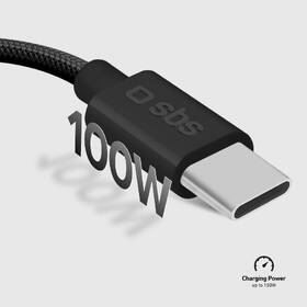 Kabel SBS USB-C/USB-C, PD, 100 W, 1,5 m černá barva
