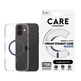 Kryt na mobil PanzerGlass CARE Urban Combat na Apple Iphone 16 Plus, MagSafe modrá barva
