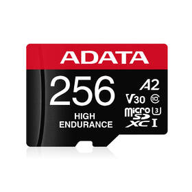 Paměťová karta ADATA High Endurance Micro SDXC 256GB UHS-I (100R/85W) + adaptér 
