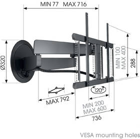 Držák TV Vogel’s SIGNATURE TVM 7655 pro úhlopříčky 40" až 77", nosnost 35 kg černá barva
