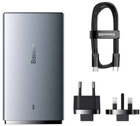 Nabíječka do sítě Baseus GaN5 Pro 65 W USB-C/USB-A šedá barva
