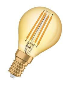 Žárovka LED Osram Vintage 1906 Classic P 35 Filament 4W 824 Gold E14, teplá bílá 
