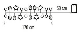 Vánoční osvětlení EMOS 20 LED girlanda - šišky, 1,7 m, 2x AA, vnitřní, teplá bílá 
