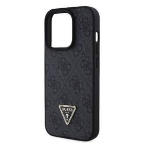 Kryt na mobil Guess 4G Strass Triangle Metal Logo na Apple iPhone 15 Pro černá barva
