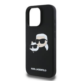 Kryt na mobil Karl Lagerfeld Liquid Silicone Double Heads MagSafe na Apple iPhone 16 Pro Max černá barva
