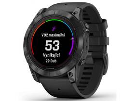 Chytré hodinky Garmin fenix 7X Pro Sapphire Solar - Titan Carbon Grey / Black Silicone Band 
