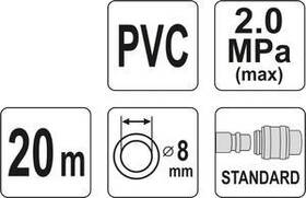 Vzduchová hadice YATO YT-24221 PVC 8mm, 20m 
