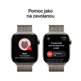 Chytré hodinky Apple GPS + Cellular 46mm pouzdro z přírodního titanu - přírodní milánský tah - S/M 
