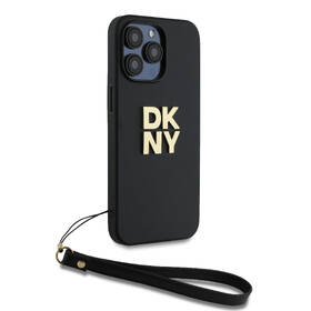 Kryt na mobil DKNY Leather Stack Strap Wrist na Apple iPhone 14 Pro černá barva
