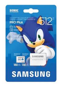 Paměťová karta Samsung 512GB UHS-I U3 (180R/130W) Sonic the Hedgehog™ + SD adaptér bílá barva
