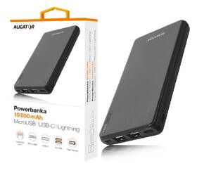 Powerbank Aligator PB1000, 10000mAh 3v1 černá barva
