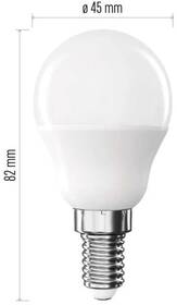 Žárovka LED EMOS Classic Mini Globe, 6,5 W, 806lm, E14, teplá bílá 
