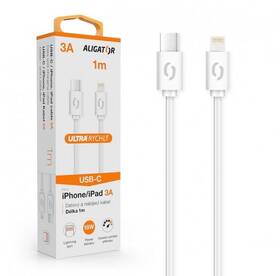 Kabel Aligator Power USB-C/Lightning, 3A, 1m bílá barva
