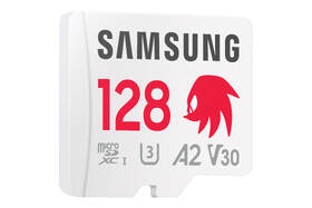 Paměťová karta Samsung 128GB UHS-I U3 (180R/130W) Sonic the Hedgehog™+ SD adaptér bílá barva
