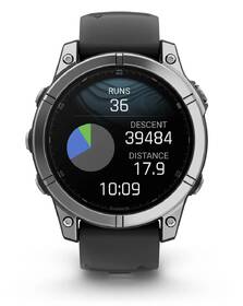 Chytré hodinky Garmin fenix E 47 mm - Stainless Steel / Graphite Silicone Band + Topo Czech PRO voucher 
