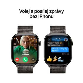 Chytré hodinky Apple GPS + Cellular 42mm pouzdro z břidlicově šedého titanu - břidlicově šedý milánský tah 
