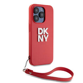 Kryt na mobil DKNY Leather Stack Strap Wrist na Apple iPhone 15 Pro červená barva
