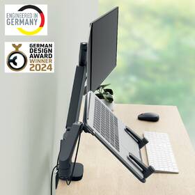 Držák Leitz Ergo na 1 monitor a laptop, 17" až 32", nosnost 9 kg šedá barva
