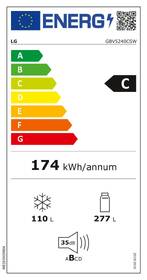 Chladnička s mrazničkou LG GBV5240CSW bílá barva
