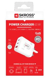 Cestovní adaptér SKROSS USB A+C 65W GaN UK, Power Delivery, typ G 
