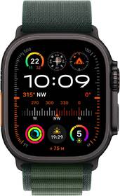 Chytré hodinky Apple GPS + Cellular 49mm pouzdro z černého titanu - tmavě zelený alpský tah - M 
