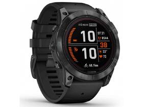 Chytré hodinky Garmin fenix 7X Pro Sapphire Solar - Titan Carbon Grey / Black Silicone Band 
