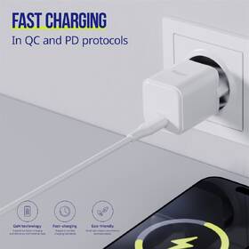 Nabíječka do sítě Allity GaN PD, 1x USB-C 20W bílá barva
