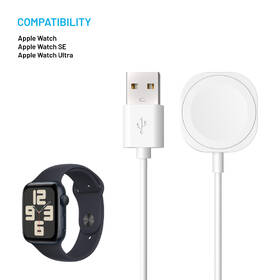 Nabíjecí kabel FIXED USB-A na Apple Watch bílá barva
