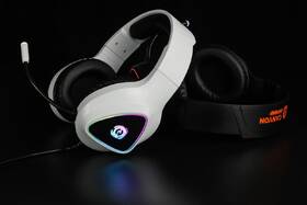 Headset Canyon Shadder GH-6, RGB podsvícení, USB + 3,5mm jack, 2m kabel bílá barva
